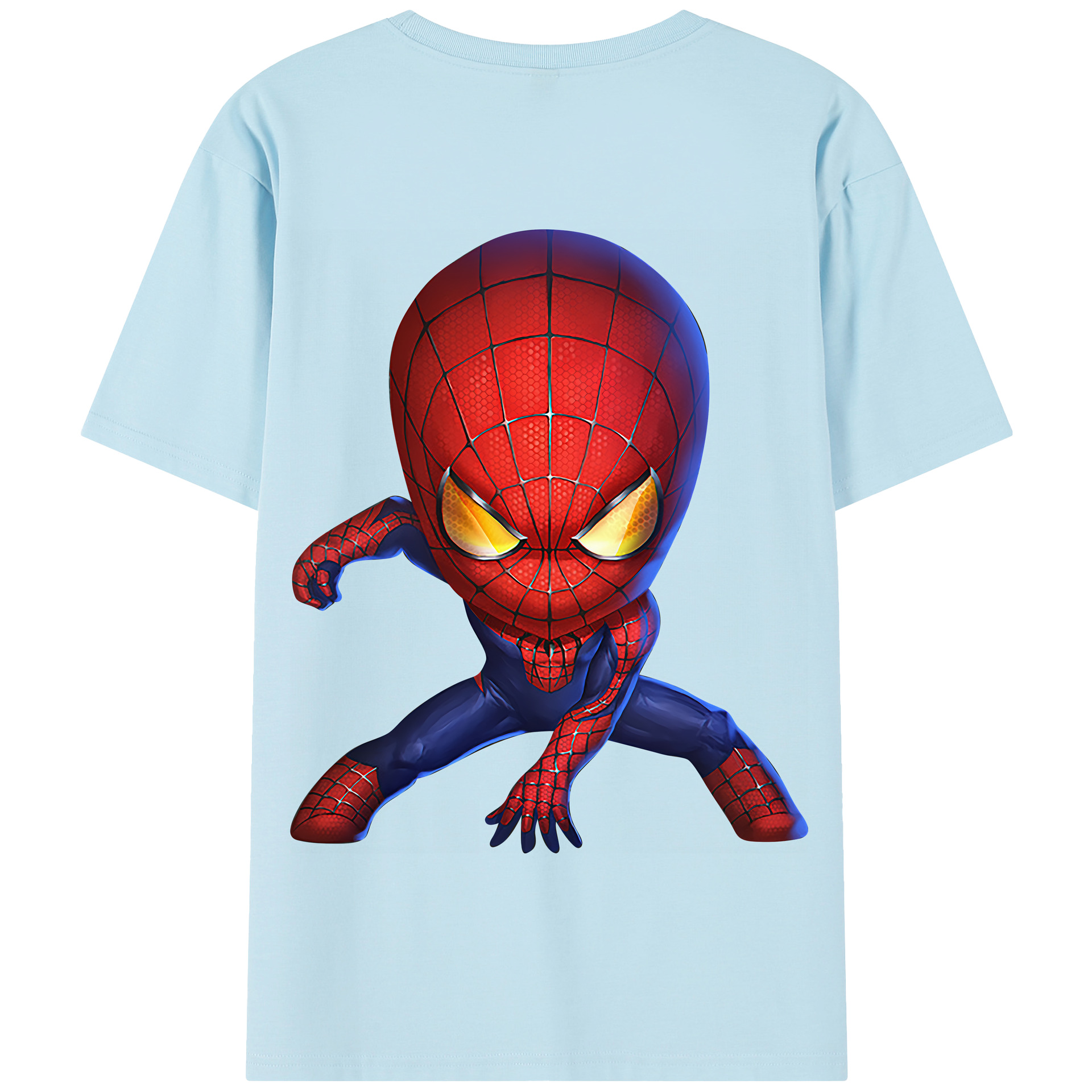 （画像用） Spider Man スパイダーマン 綿100％半袖Tシャツ（背面プリント）